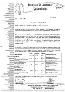 2015/20 - Kredi Garanti Kurumlarına Sağlanacak Hazine Desteğine