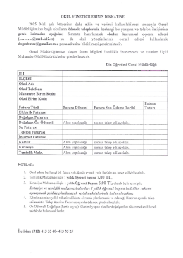 OKUL Y&Ouml;NETİCİLERİNİN DİKKATİNE