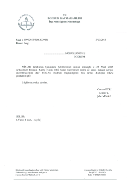 Tc BODRUM KAYMAKAMLIĞI İlçe Müıi Eğitim Müdürlüğü