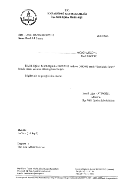 Tüm Lise Müdürlüklerine - Bursluluk Sınavı