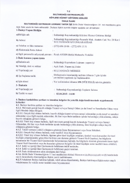 Sultandağı Kaymakam Lojmanı Yapım İşi İhale İlanı