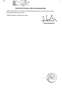 T&Uuml;RKiYE B&Uuml;Y&Uuml;K MİLLET MEcLisi BAŞKANLIĞINA