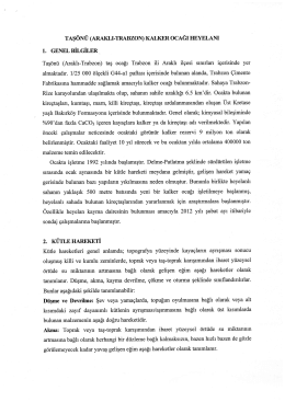 TAŞÖNÜ (ARAKLı-TRABzoN) KALKER oCAĞı HEYELANI