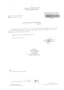 TARSUS KAYMAKAMLıĞı