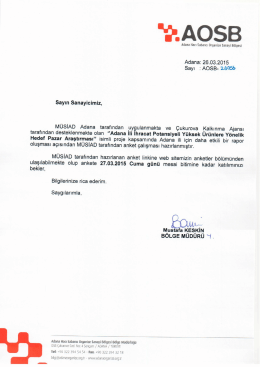 MÜSİAD ve Çukurova Kalkınma Ajansı`nın organizanize edeceği