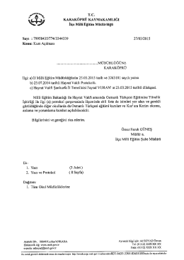 TÜM OKUL MÜDÜRLÜKLERİNE-Osmanlı Türkçesi ve Kuran