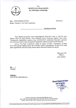 İlçe Milli Eğitim Müdürlüğü Yazısı - mersin