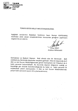 (HP Wfıı&szlig;so T&Uuml;RKİYE B&Uuml;Y&Uuml;K MİLLET MECLİSİ BAŞKANLIĞINA