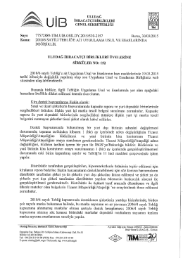 2010/6 SAYILI TEBLİĞ`E AİT UYG.VE ESASLARINDA DEĞİŞİKLİK HK.