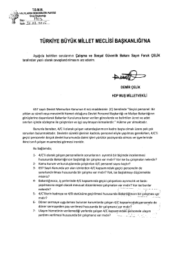 TÜRKİYE BÜYÜK MİLLET MEcLisi BAşKANLıĞrNA
