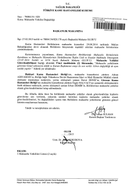 Güncel Muhasebe Yetkilisi Değişikliğine Dair 01.04.2015 tarihli ve