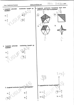 Kesirlerde Sıralama Testinin Çözümü