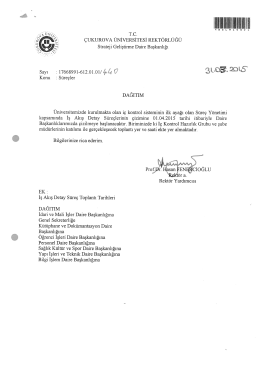 Daire Başkanlıkları İş Akış S&uuml;re&ccedil;lerinin &Ccedil;izimine Y&ouml;nelik