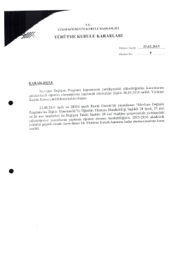 yürütme kurulu kararları - Mevlana Değişim Programı