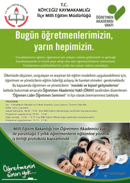 il&ccedil;e Mıııı Eğitim M&uuml;d&uuml;rl&uuml;ğ&uuml; &Ouml;ĞRETMEN AKADEMısı