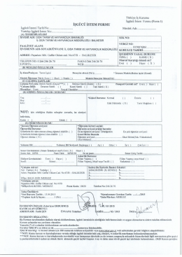 Türkiye iş Kurumu _ __ n _ işgücü istem Formu (Form i) İŞGUCU
