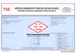 TS ISO 10002:2006 Belgemiz