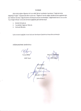 TUTANAK 2014-2015 Eğitim Öğretim Yılı`nda ARGE Birimi