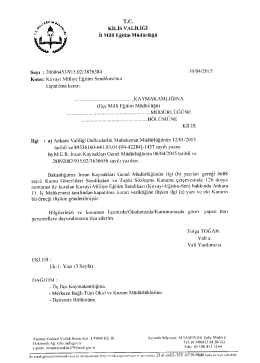 T.C. KİLİS vALiLiĞİ İl Mııı&icirc; Eğııim M&uuml;d&uuml;rl&uuml;ğ&uuml;