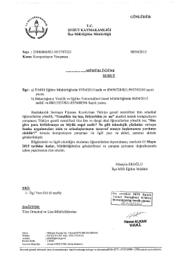 Müdürlüğümüzün konuyla ilgili yazısı için tıklayınız.