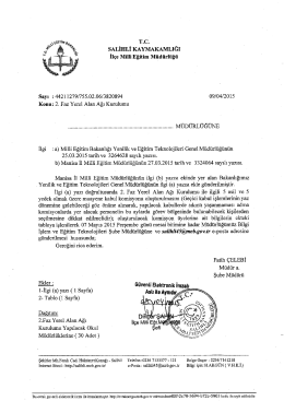 T.c. sALİHLİ KAYMAKAMLIĞI İıçe Miııi Eğiüm Müdürlüğü