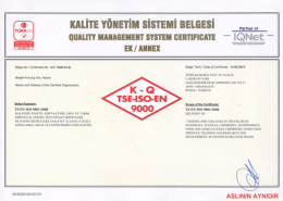 TS EN ISO 9001:2008 Kapsam