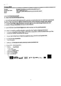 İngilizce Öğretmenlerine Yönelik Anket 10.04.2015 14:42