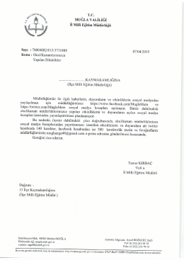 Okul/Kurumlarımızca Yapılan Etkinlikler Duyurusu İçin Tıklayınız.