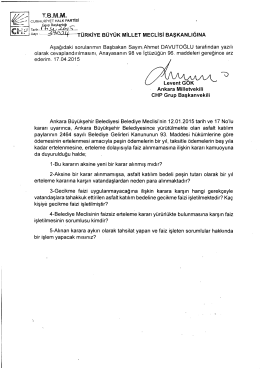 ankara mv. grup başkanvekili levent g&ouml;k`&uuml;n başbakan`a yazılı sorusu
