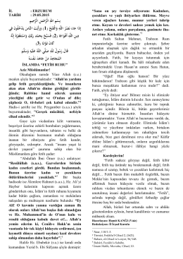 İslam`da Fetih Ruhu - Erzurum İl Müftülüğü