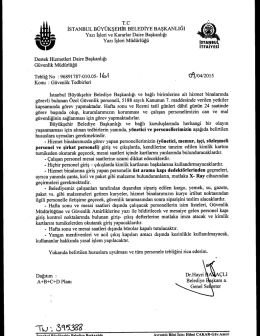 tebliğ no-161 - İstanbul Büyükşehir Belediyesi