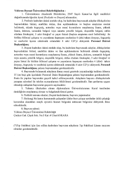 Yıldırım Beyazıt Üniversitesi Öğretim Üyesi Alım İlanı
