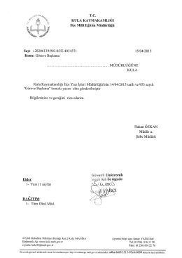 G&ouml;reve Başlama (T&uuml;m Okul/Kurum M&uuml;d.)