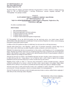 GP >>MOSTOGRADNJA<< AD Broj: 206 od 08.02.2016.god.