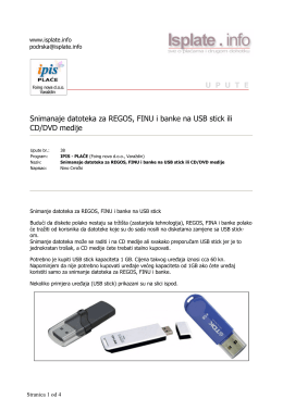 UPUTE Snimanaje datoteka za REGOS, FINU i banke