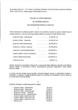 Odluka o visini naknade za grobna mjesta na Gradskom groblju