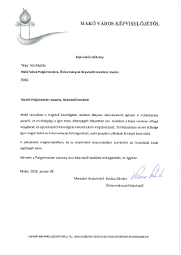 Kovács Sándor képviselői indítványa