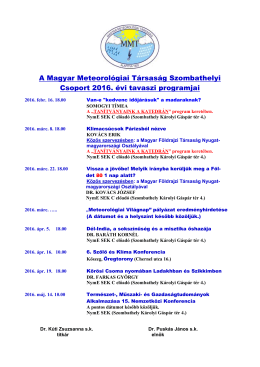 Program letöltése - Magyar Meteorológiai Társaság