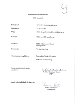 Mak&oacute;i Gy&oacute;gyf&uuml;rdő Zrt. 2016. &eacute;vi &uuml;zleti terve