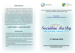 Pozvánka na konferenciu - Zväz poskytovateľov sociálnych služieb v