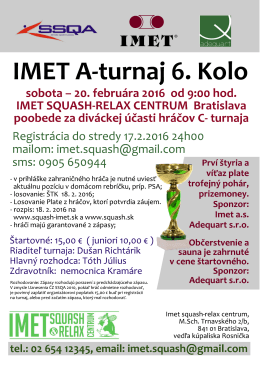 `E` UA - IMET Squash Centrum, Bratislava