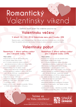 Valent&iacute;nsky pobyt - Wellness Hotel Spark