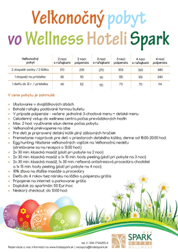 Veľk&aacute; noc - Wellness Hotel Spark