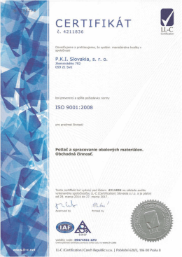 certifik&aacute;t - PKI Slovakia, sro