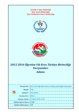 Adana 2015-2016 Öğretim Yılı Kros Türkiye Birinciliği Yarışmaları