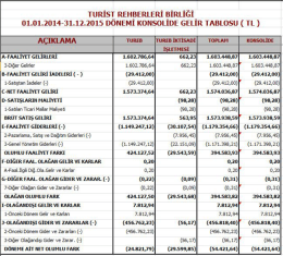2015 Konsolide Gelir Tablosu