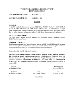 karar 186 beşiktaş sompo japan - Türkiye Basketbol Federasyonu