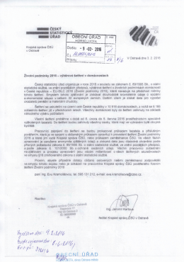 3/2016 - Česk&yacute; statistick&yacute; &uacute;řad - v&yacute;běrov&eacute; &scaron;etřen&iacute; v
