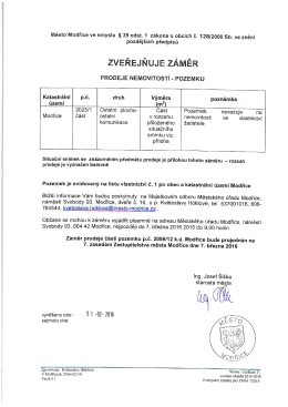 zveřeji&scaron;iuje z&aacute;měr