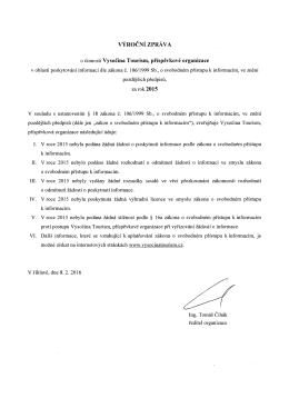 výroční zpráva - Vysočina Tourism